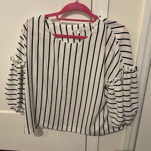 Aftermarket Black and White Striped Blouse, Large